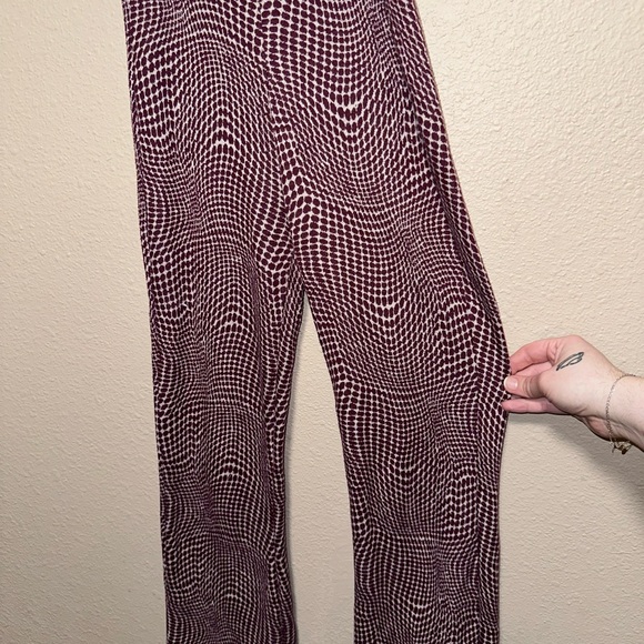 UO Bryn Flare Maroon Pull On Knit Pants - Picture 3 of 5